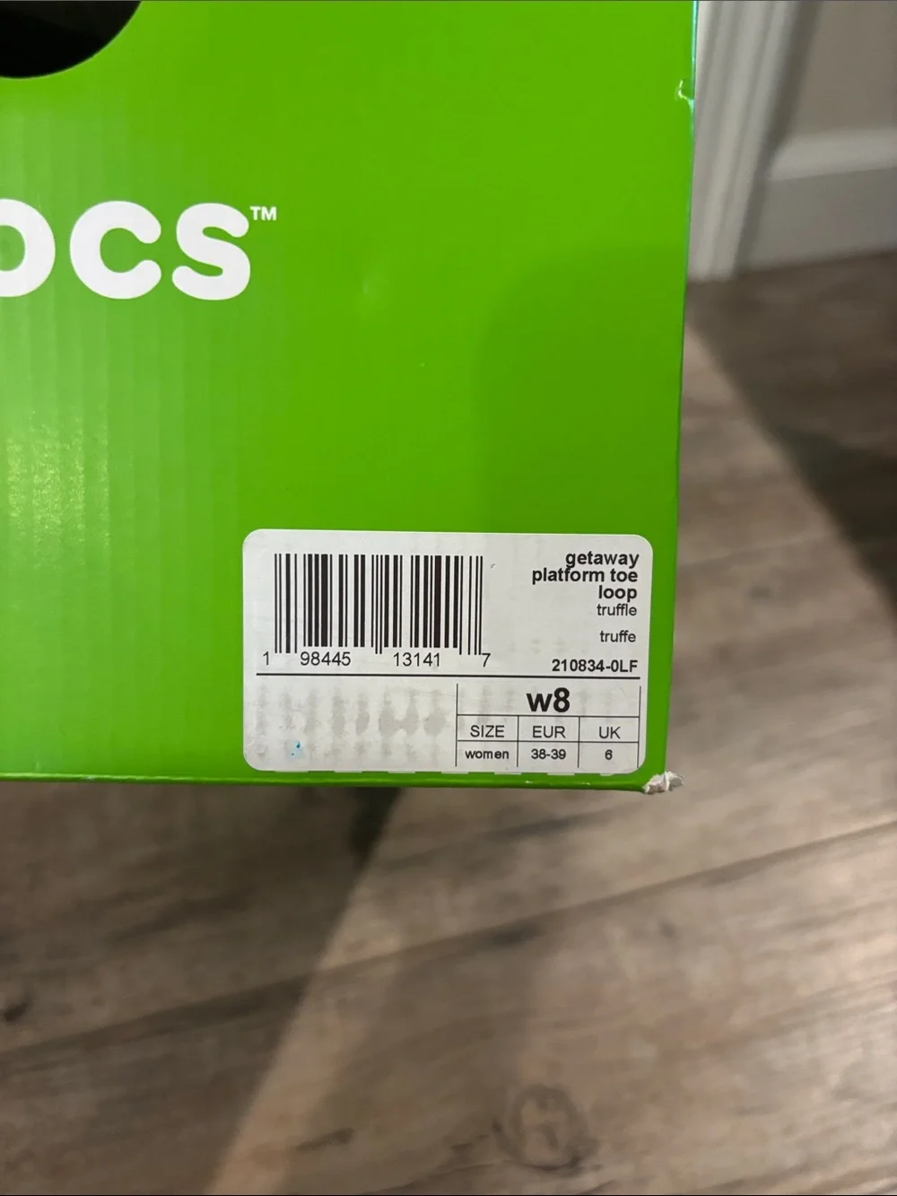 CROCS Getaway Platform Toe Loop Womens Slides Sandals Truffle Size 8 NEW - Picture 9 of 9